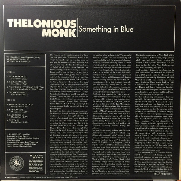Release: Something In Blue-Vinyl-Japan-1984-K18P 9315-11012536