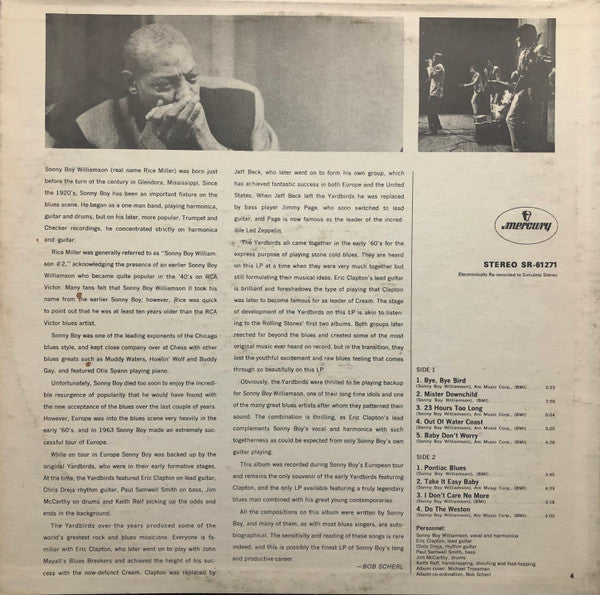 Release: Sonny Boy Williamson & The Yardbirds-Vinyl-US-1973-SR-61271-15326599