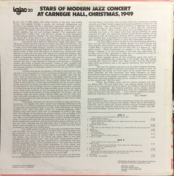 Release: Stars Of Modern Jazz Concert - Carnegie Hall Christmas 1949-Vinyl-Canada-None-20-18626374