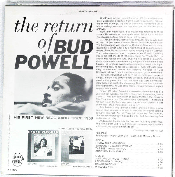Master Release: The Return Of Bud Powell by Bud Powell