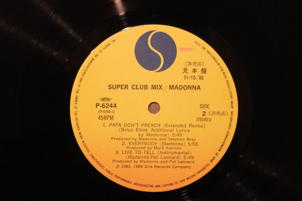 Release: True Blue (Super Club Mix)-Vinyl-Japan-1986-P-6244-14318240
