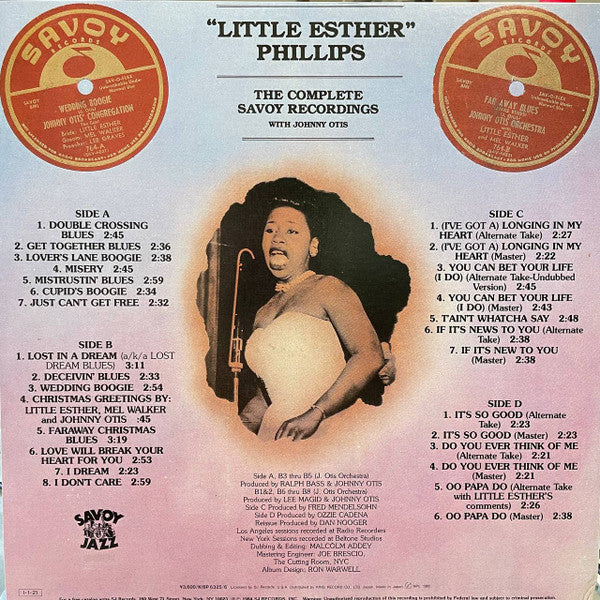 Master Release: The Complete Savoy Recordings With Johnny Otis by Esther Phillips