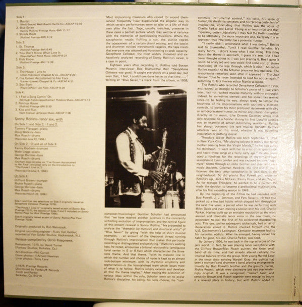 Master Release: Saxophone Colossus And More by Sonny Rollins