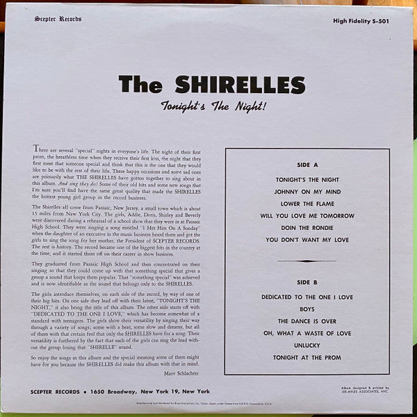 Master Release: Tonight's The Night by The Shirelles