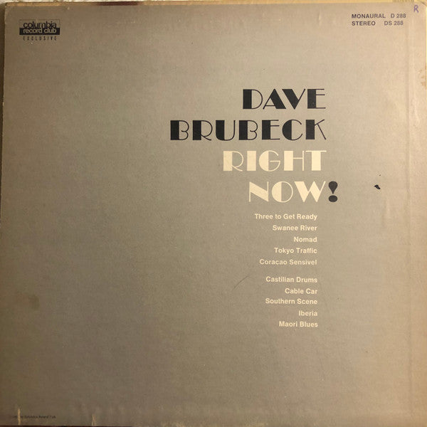Master Release: Right Now! by Dave Brubeck