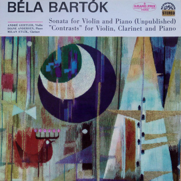 Release: Sonata For Violin And Piano (Unpublished) / "Contrasts" For Violin, Clarinet And Piano-Vinyl-Czechoslovakia-1965-SUA ST 50740-23622086