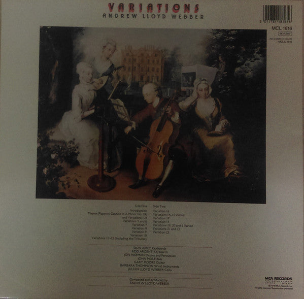 Release: Variations-Vinyl-UK-1986-MCL 1816, MCA 2332-12761282