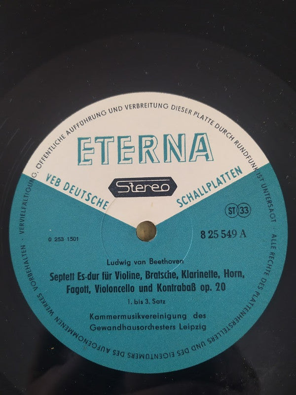 Release: Septett Für Violine, Bratsche, Klarinette, Horn, Fagott, Violoncello Und Kontrabass Es-dur Op. 20-Vinyl-German Democratic Republic (GDR)-1966-8 25 549-15851394