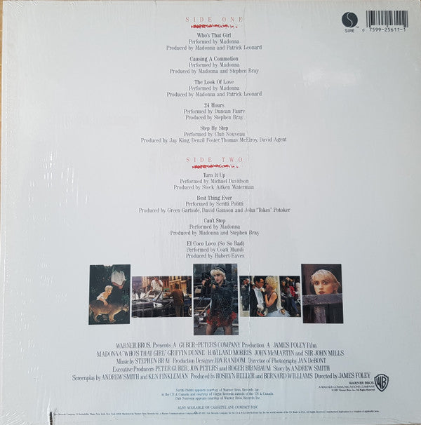 Release: Who's That Girl (Original Motion Picture Soundtrack)-Vinyl-US-1987-1-25611, 9 25611-1-10281145