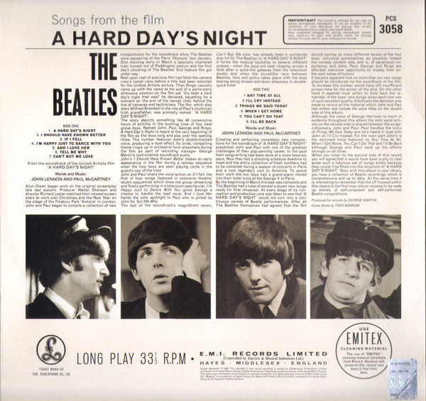 Release: A Hard Day's Night-Vinyl-France-2018-PCS 3058, 0094638241317-13005890