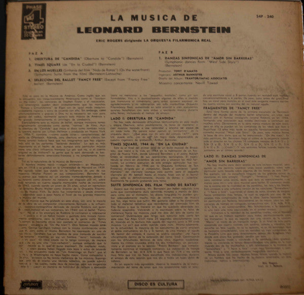 Release: The Music Of Leonard Bernstein-Vinyl-Argentina-1972-S4P - 240-11814933