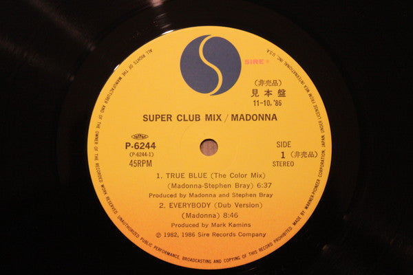 Release: True Blue (Super Club Mix)-Vinyl-Japan-1986-P-6244-14318240