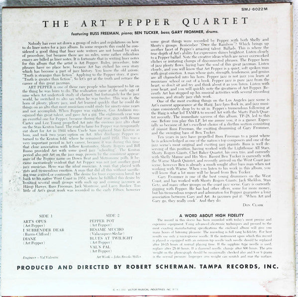 Master Release: The Art Pepper Quartet by Art Pepper Quartet