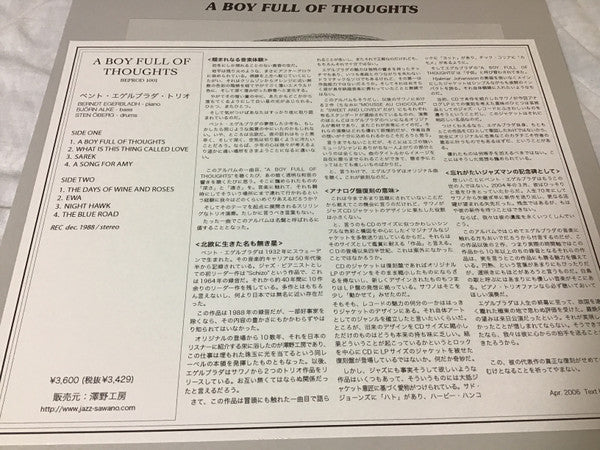 Master Release: A Boy Full Of Thoughts by Berndt Egerbladh
