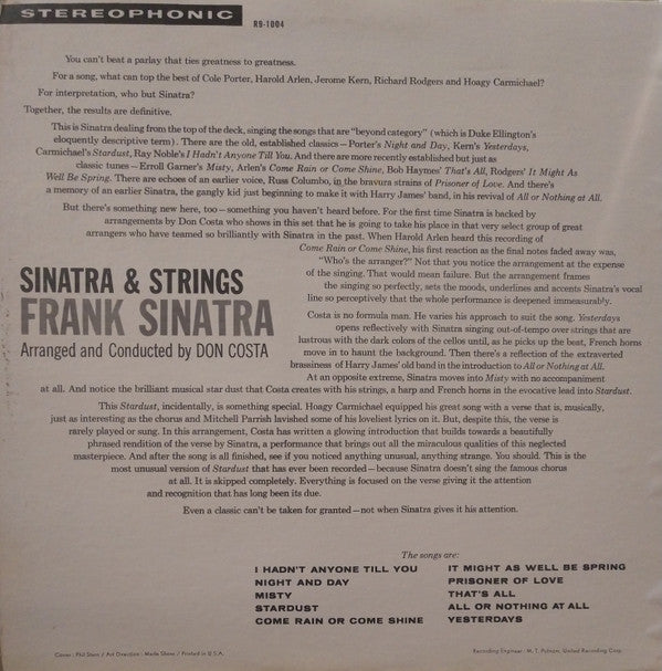 Release: Sinatra & Strings-Vinyl-US-1981-R9-1004, FS 1004-16911705