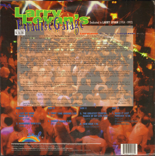 Release: Larry Levan's Paradise Garage-Vinyl-US-1996-20-1018-1-61676