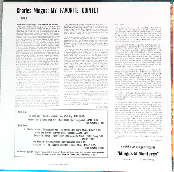 Master Release: My Favorite Quintet, Vol.1, Tyrone Guthrie Theater by Charles Mingus