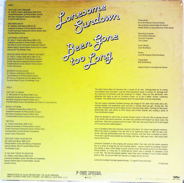 Master Release: Been Gone Too Long by Lonesome Sundown
