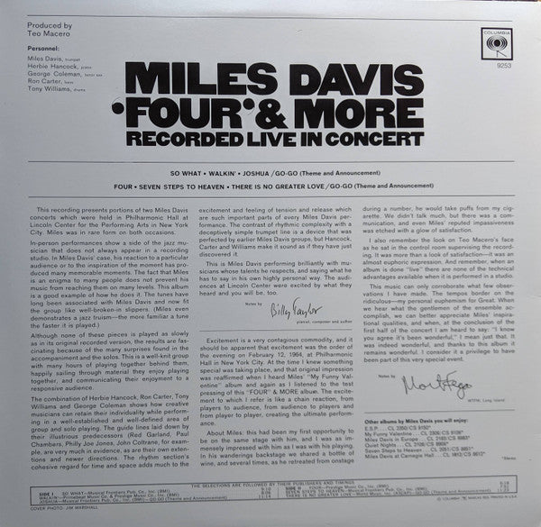 Release: 'Four' & More (Recorded Live In Concert)-Vinyl-US-None-PC 9253-14122830