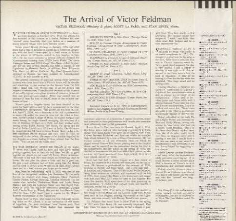 Release: The Arrival of Victor Feldman-Vinyl-Japan-1979-P-7595-12987955