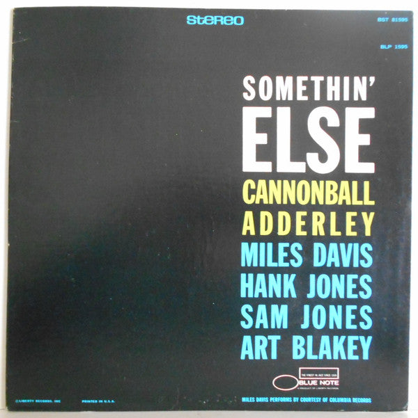 Release: Somethin' Else-Vinyl-US-1973-BST 81595, BLP 1595, 81595, BST-81595-12952626