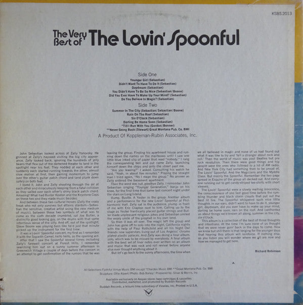 Release: The Very Best Of The Lovin' Spoonful-Vinyl-US-None-KSBS 2013-27035469