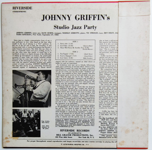 Master Release: Studio Jazz Party by Johnny Griffin