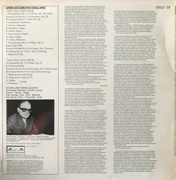 Master Release: String Quartets Nos. 3 & 11 by Dmitri Shostakovich