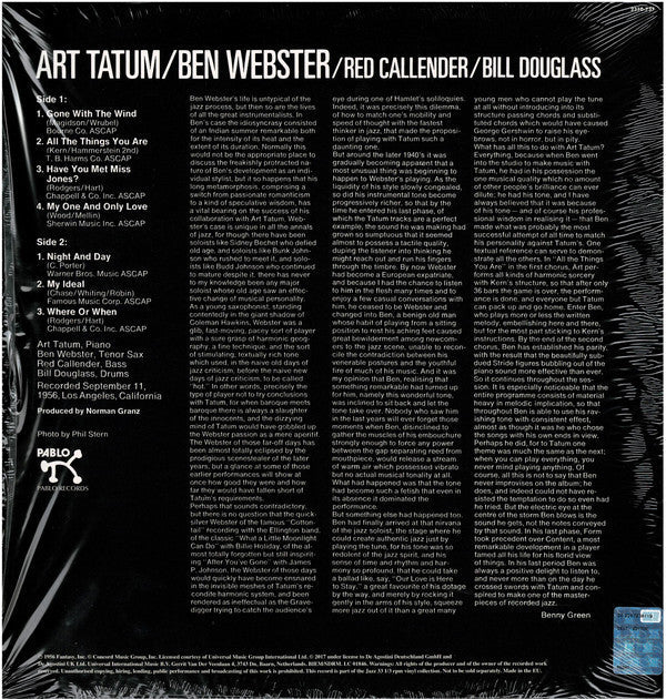 Release: The Art Tatum • Ben Webster Quartet-Vinyl-UK-2018-2310-737-11618766