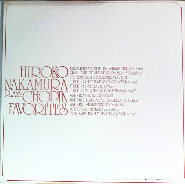 Master Release: Plays Chopin Favorites by Hiroko Nakamura