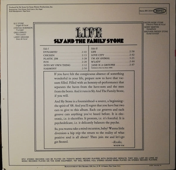 Master Release: Life by Sly & The Family Stone