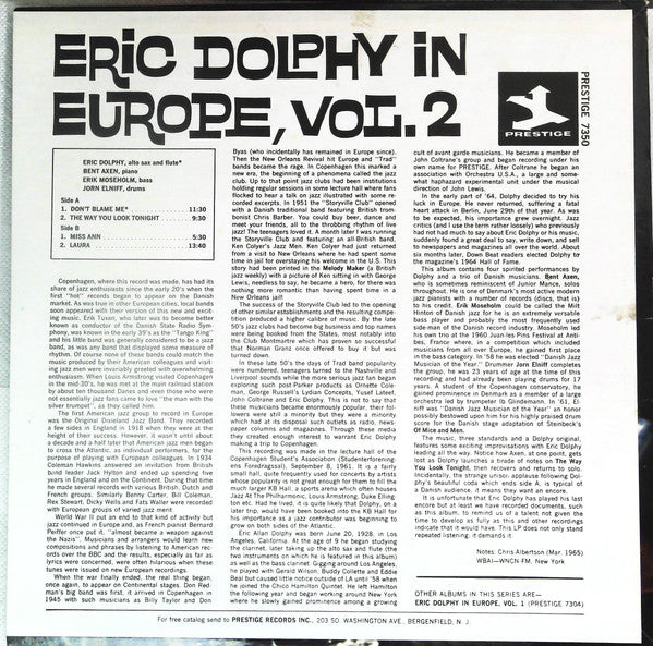 Release: In Europe, Vol. 2-Vinyl-US-None-PR 7350, PRT 7350-14340472