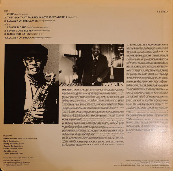 Master Release: Who's Who In Jazz Presents: Lionel Hampton With Dexter Gordon by Dexter Gordon