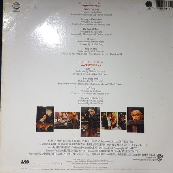 Release: Who's That Girl (Original Motion Picture Soundtrack)-Vinyl-Philippines-1987-1-25611-13047530