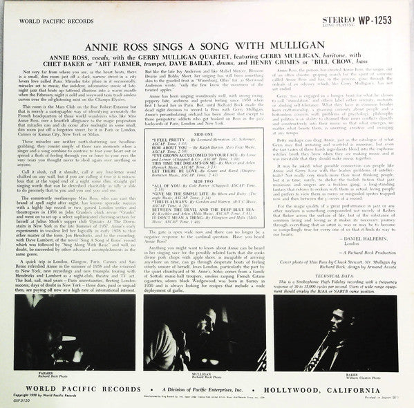 Master Release: Sings A Song With Mulligan! by Annie Ross