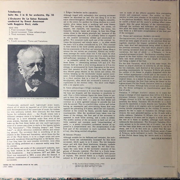Master Release: Suite No. 3 In G For Orchestra, Op.55 by Pyotr Ilyich Tchaikovsky