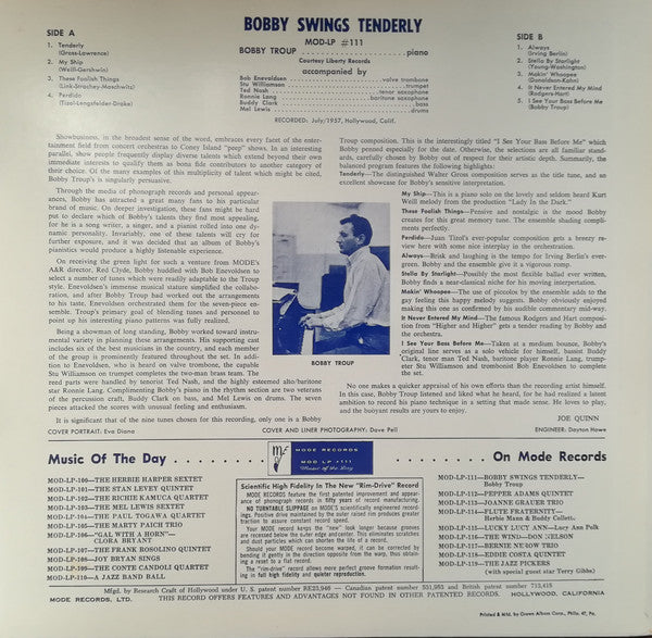 Release: Bobby Swings Tenderly-Vinyl-Japan-1989-35230, MOD-LP 111-15109195