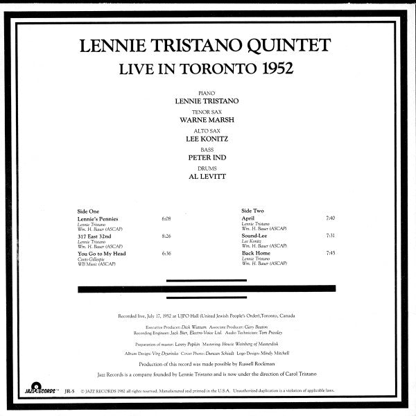 Live In Toronto 1952