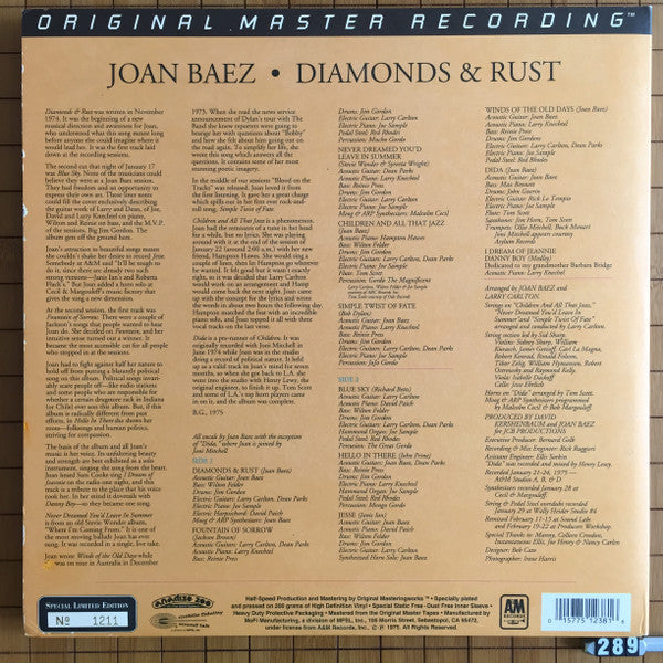 Release: Diamonds & Rust-Vinyl-US-1995-MFSL 1-238-3200801