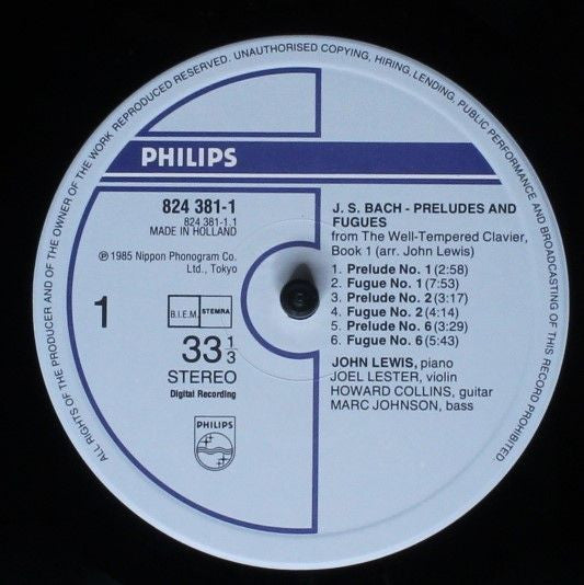 J.S. Bach Preludes And Fugues From The Well-Tempered Clavier Book 1