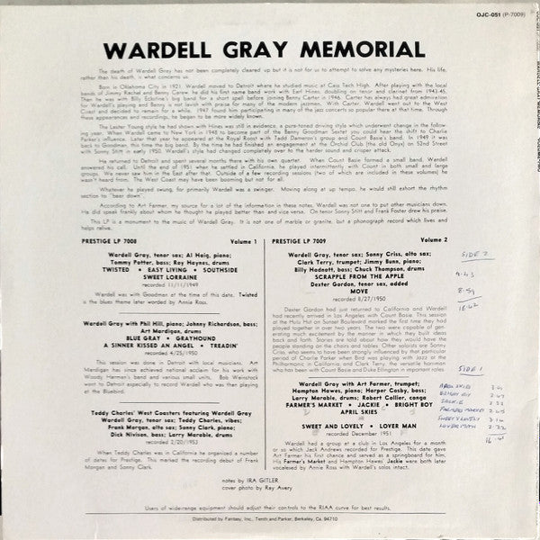 Release: Memorial Volume 2-Vinyl-US-1983-OJC-051, P-7009-4131287