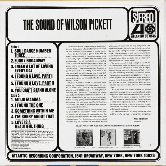 Release: The Sound Of Wilson Pickett-Vinyl-Japan-1974-P-6166A-6330922
