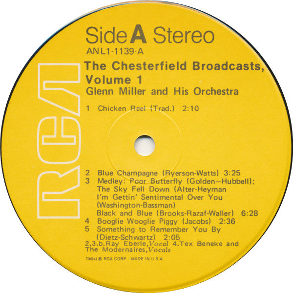 The Chesterfield Broadcasts, Volume 1