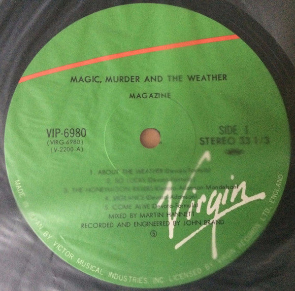 Release: Magic, Murder And The Weather-Vinyl-Japan-1981-VIP-6980, VIRG-6980-5314342