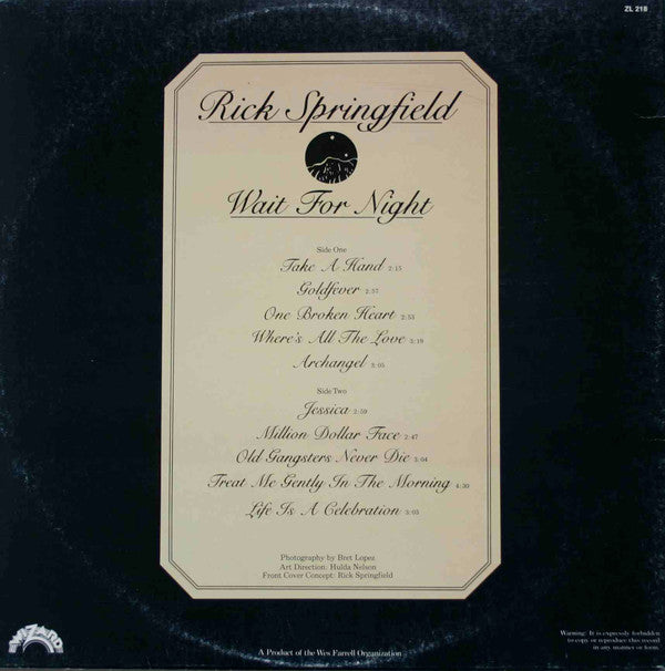 Release: Wait For Night-Vinyl-Australia-1976-ZL 218, ZL-218-5258674