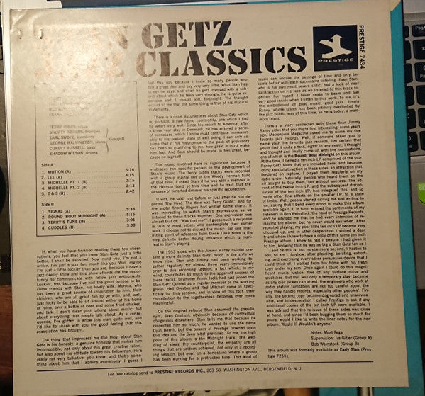 Release: Early Stan-Vinyl-US-1972-PR 7434, PRT-7434-6230300