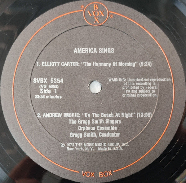 America Sings Volume V (American Choral Music After 1950)