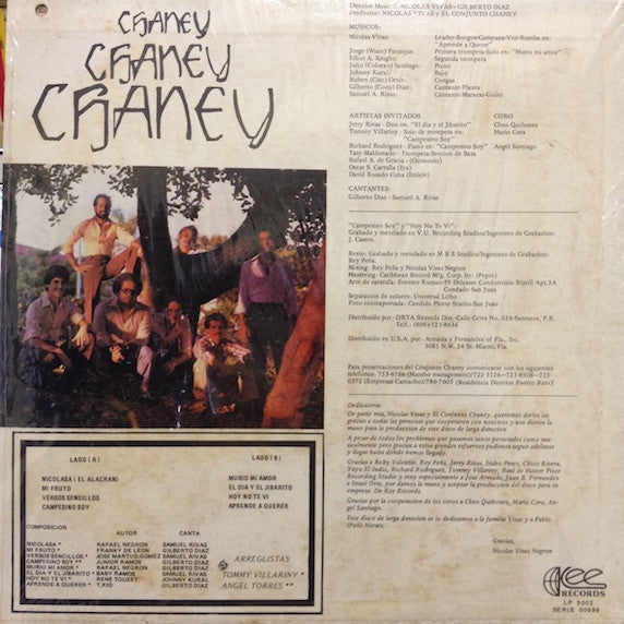 Release: Chaney Chaney Chaney-Vinyl-Puerto Rico-1980-LP-5002-5225655