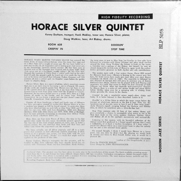 Master Release: Horace Silver Quintet Volume 3 by The Horace Silver Quintet