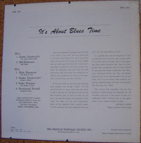 Master Release: It's About Blues Time by Dusko Goykovich